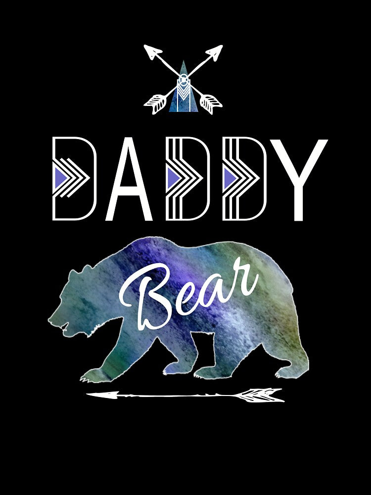 Daddy BearTextured Rustic Blue Matching Family Christmas Camping Gifts by Sapphire Star