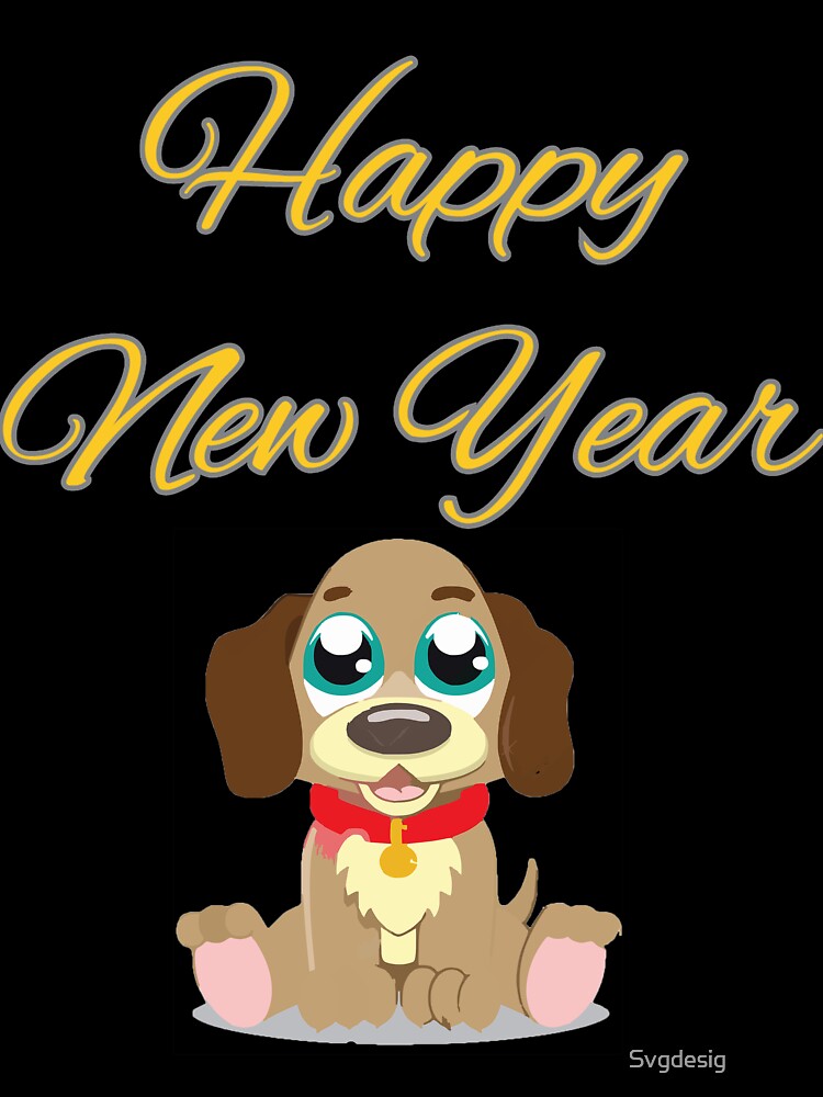 Happy New Year 2022 Puppy dog Gift by Svgdesig⭐⭐⭐⭐⭐