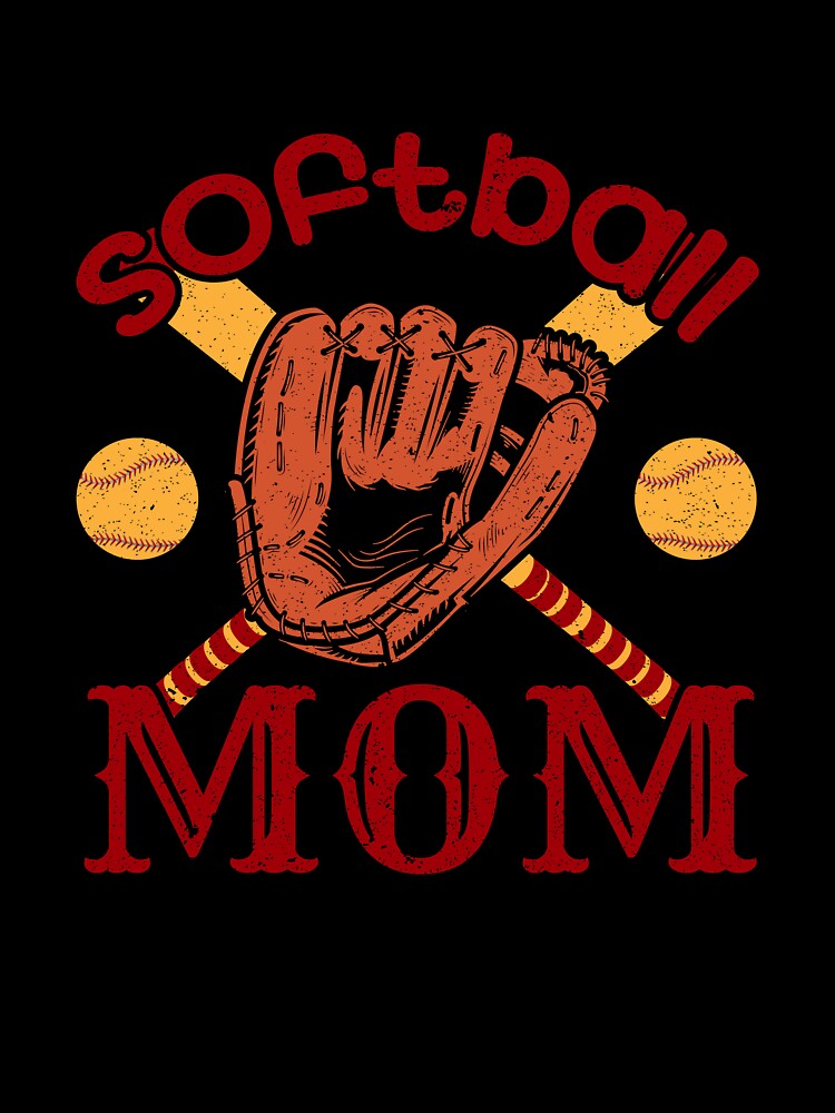 Softball Mom with Softball, Catcher's Mitt and Bats by ValerieMakesIt!