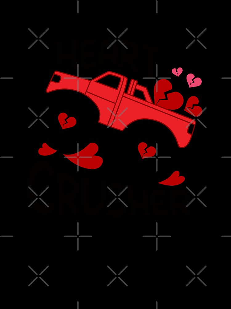 Heart Crusher, Boys Valentine Gift, Funny Kids Valentines, Monster Truck by Cristina Galerina