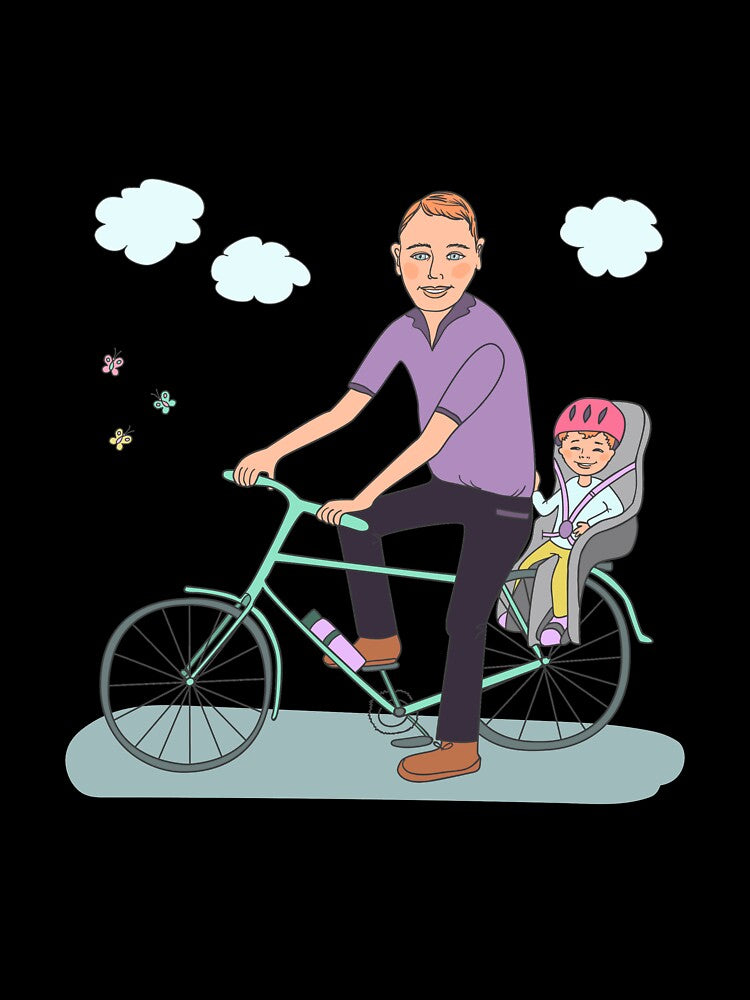 Dad with the baby go by bicycle by MayyaIva