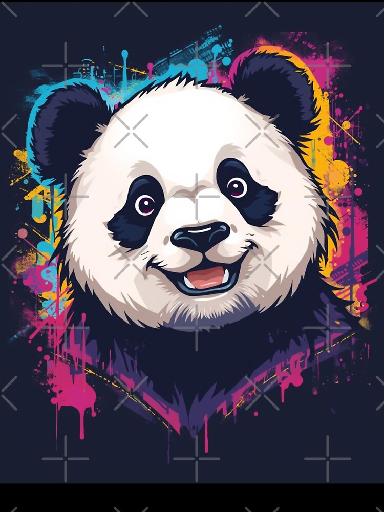 Cute Panda Graffiti Art – Colorful Street Art Panda Illustration, Urban Animal Graphic Design by Kruti Collection