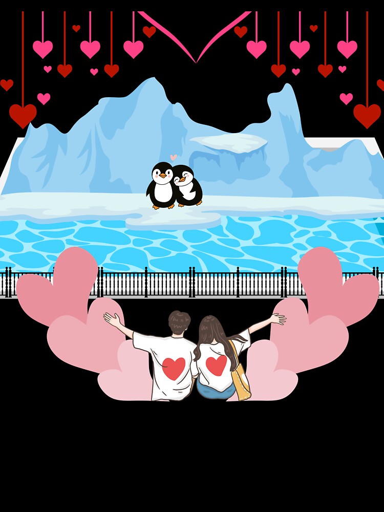 Valentine in the zoo with penguin by ArsyCreation