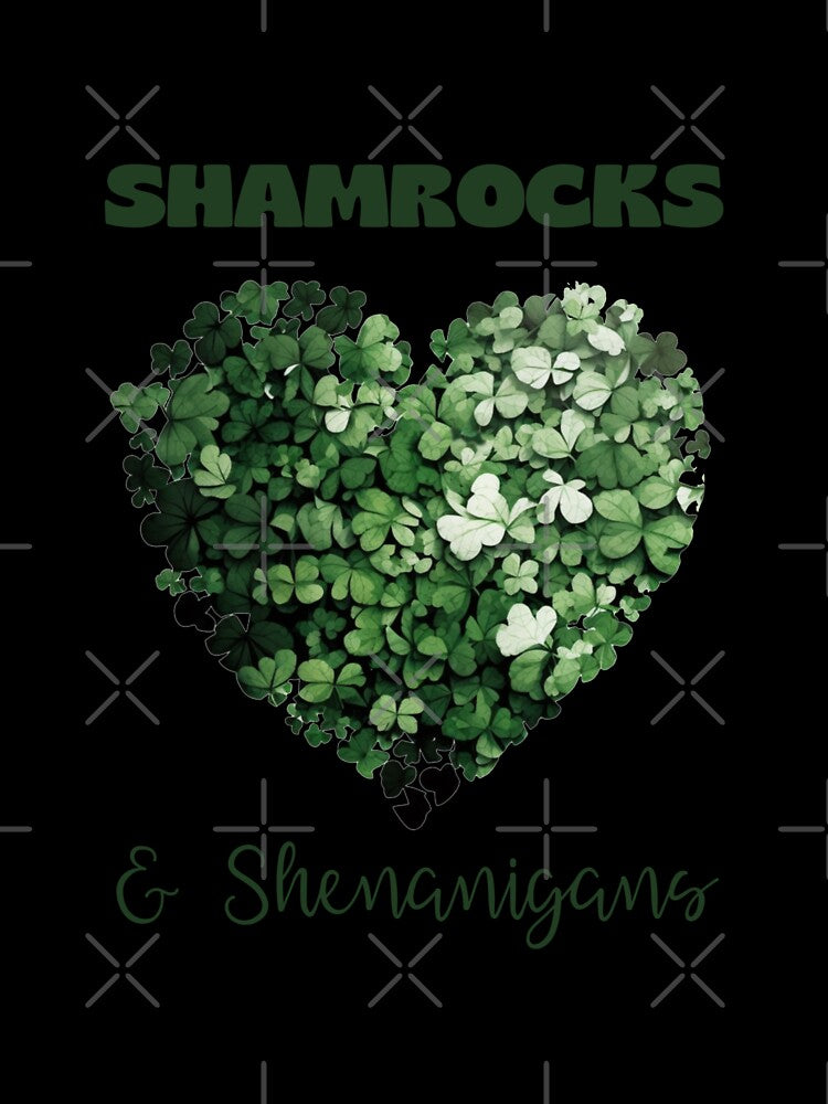 Shamrocks and Shenanigans with clover heart by Deedy  Studio