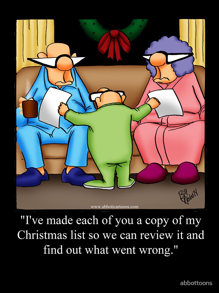 Funny Spectickles Christmas List Cartoon Humor by abbottoons