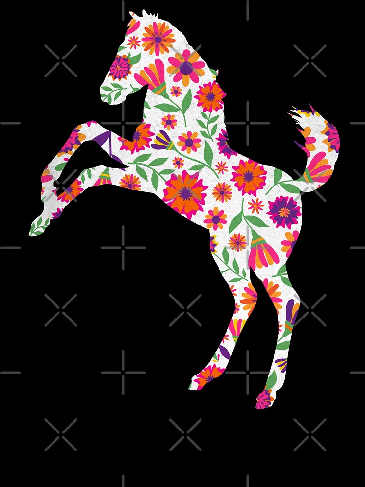 Mustang Horse Mexican Floral Pattern by SoccaTamam