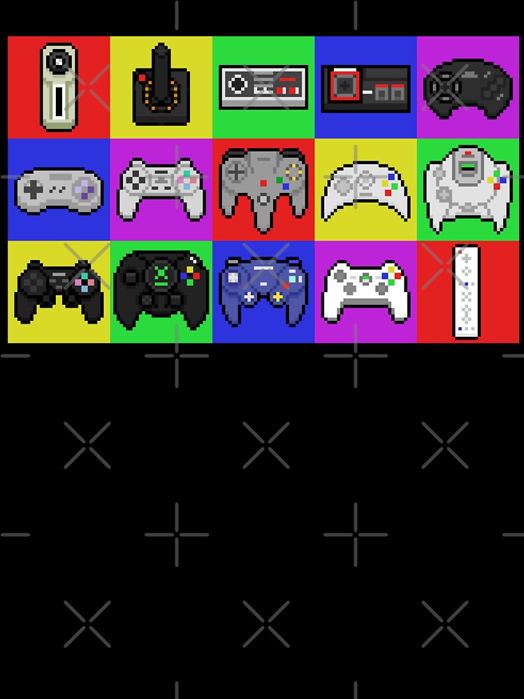 Retro Gamer Rainbow Red Blue Yellow Controller Pattern by JessicaAmber