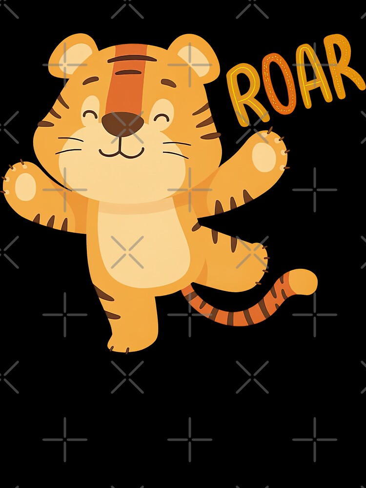 Cute Cartoon Tiger Roar Kids Design by ArtfulWeave