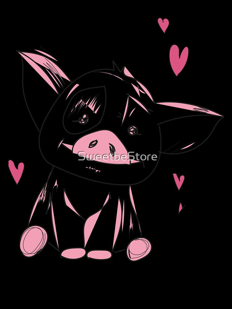 Cute Baby Pig love Hand-drawing pig gift for babies by SweetbeStore
