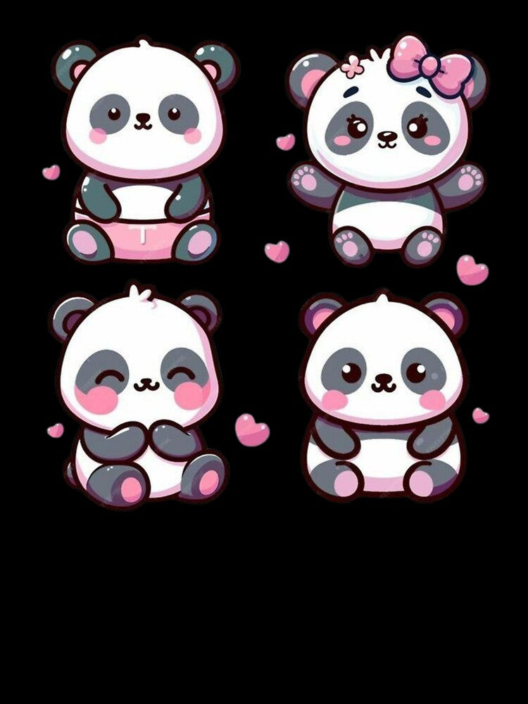 Cute Panda Sticker Pack | Kawaii Panda Bears | Pastel Cute Animal Stickers by ZYNORAworld
