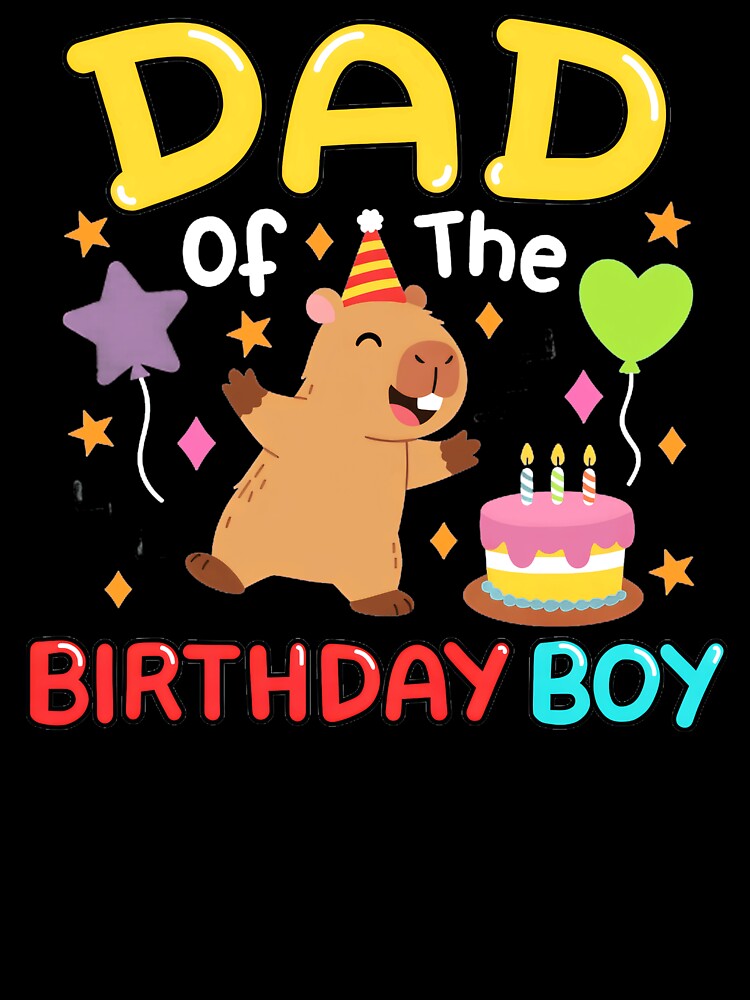Dad Of The Birthday Boy Capybara Father Son Celebration by AmaXONIC