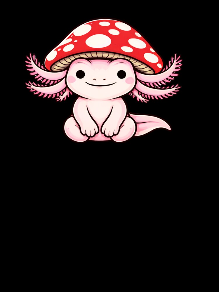 Minimal Axolotl Mascot with Mushroom Hat – Calm Icon Illustration by ColorSplash123