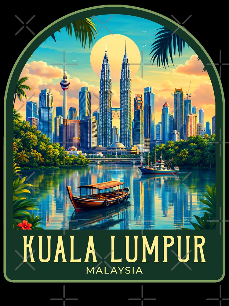 Kuala Lumpur Vintage Travel Illustration by HomeLivingCo