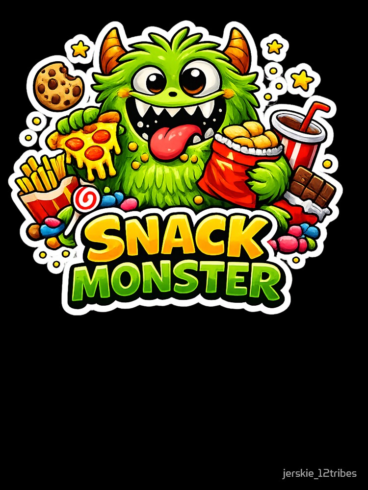 Snack Monster – Cute Funny Food Lover Cartoon Monster Design by jerskie_12tribes