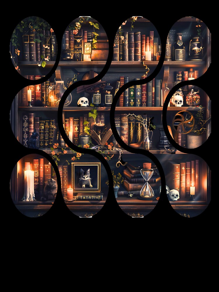 Dark Academia Magical Bookshelf Design by CheersTOGETHER