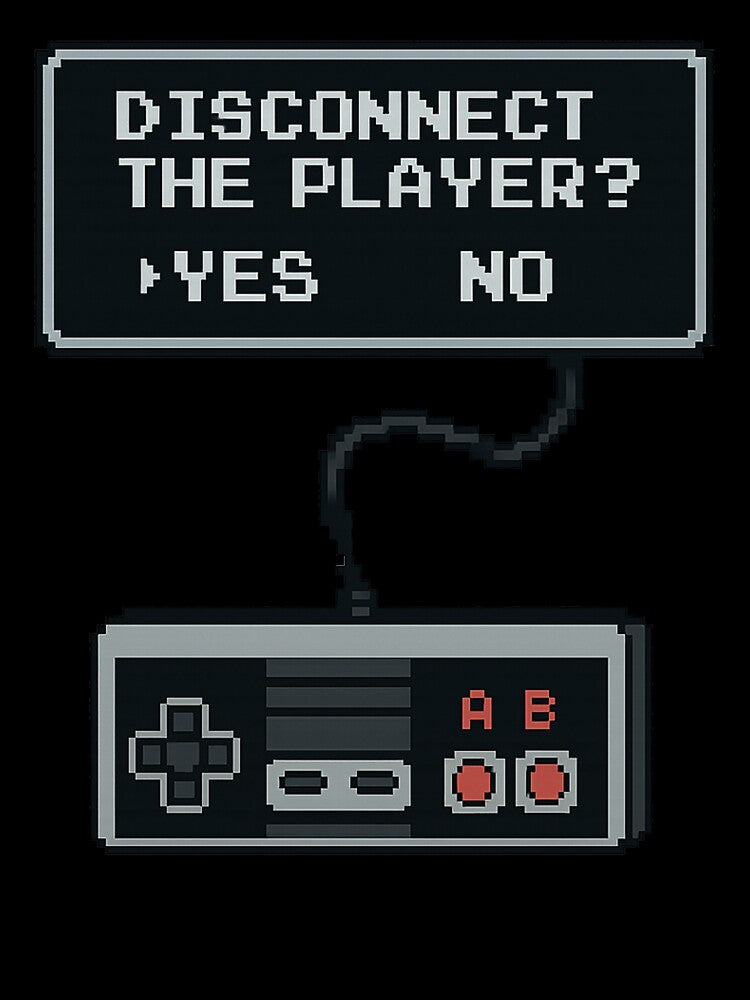 Disconnect the Player – Pixel UI Glitchwear for Retro Gamer Souls by The Midnight Fiber
