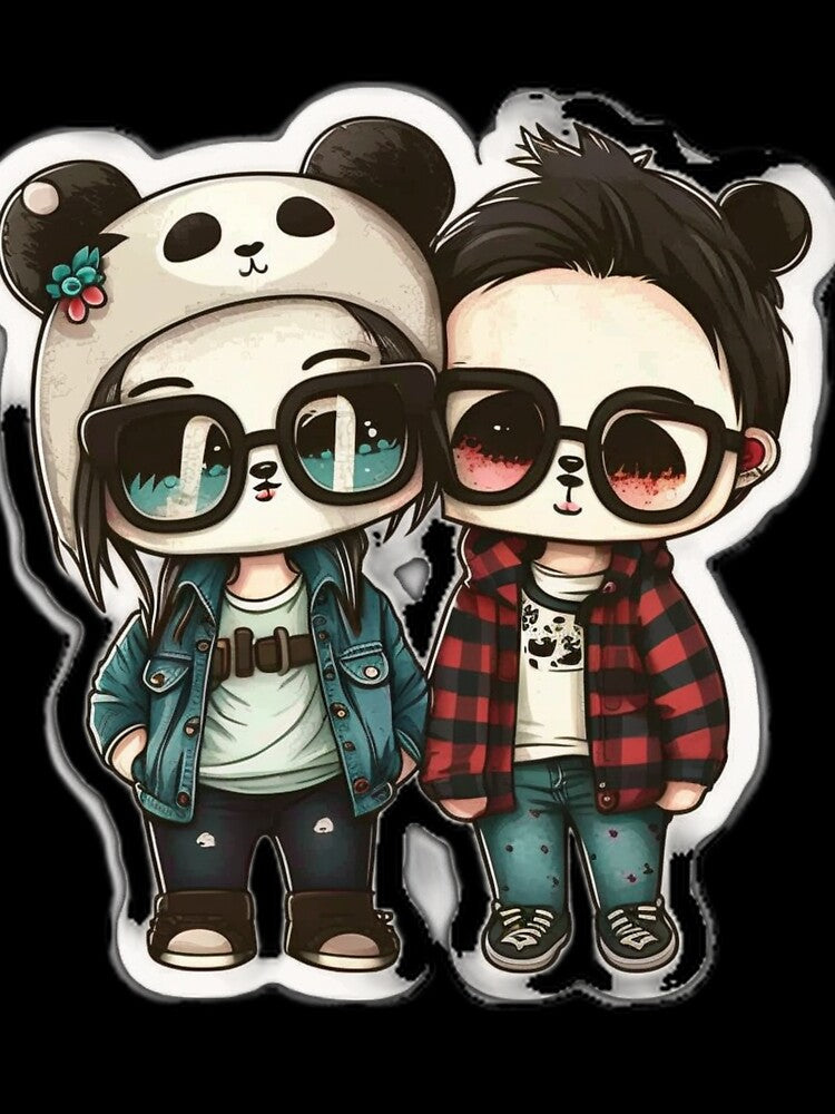 Panda couple by Stickerize124