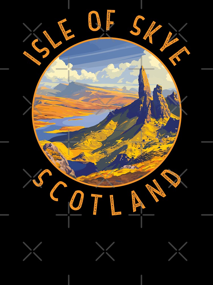 Isle of Skye Scotland Retro Distressed Circle by KrisSidDesigns