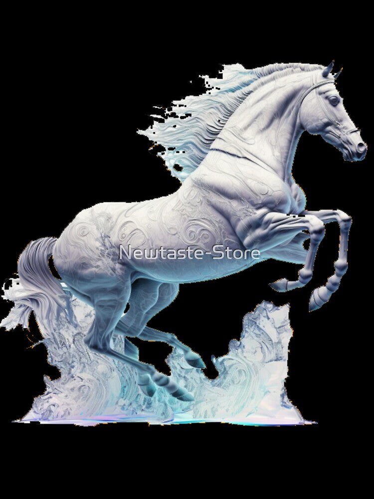 Elegant white horse by Newtaste-Store