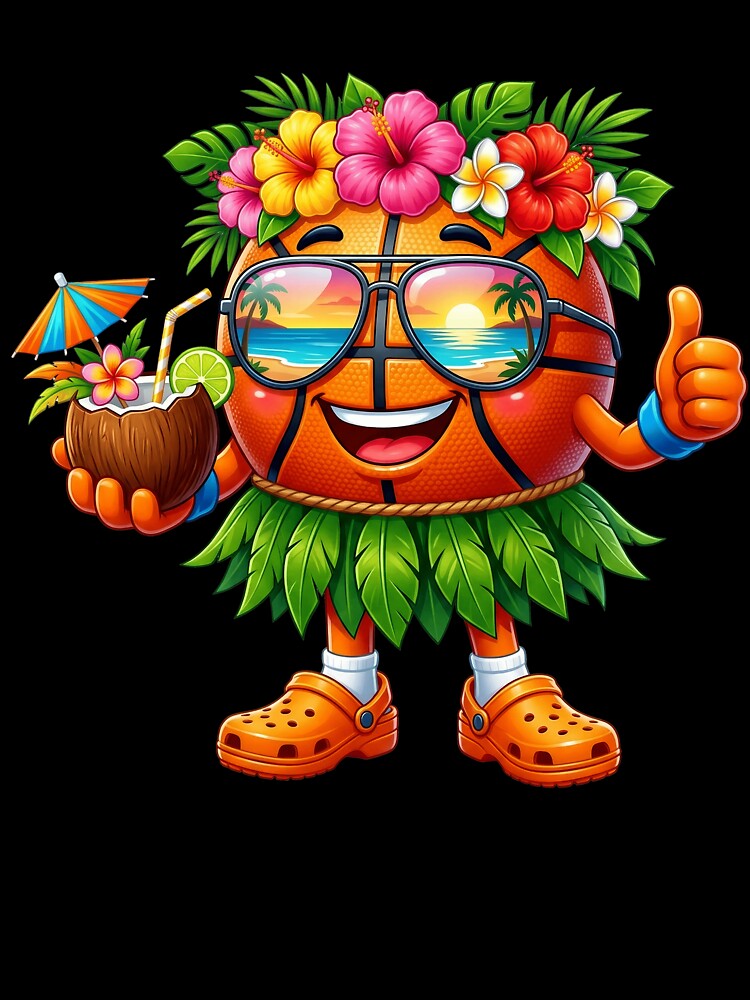 Hawaiian Basketball Hawaii Tropical Beach Summer Vacation by Littermin