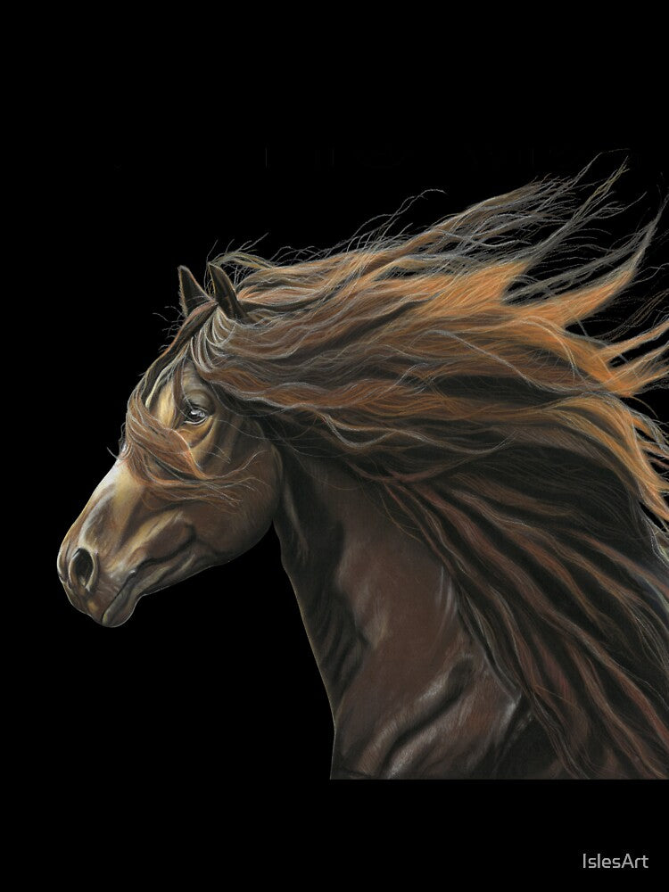 Born to ride Beautiful Horse art blue background - Equestrian born to ride art - horse lover by IslesArt