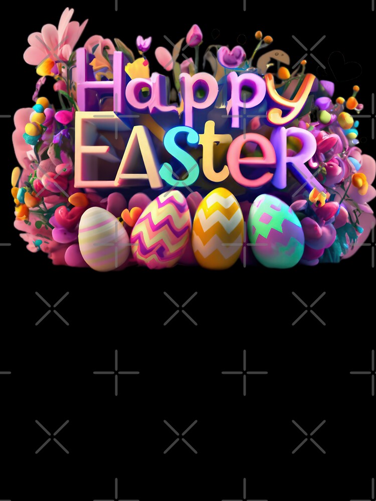 happy easter day  inscription and colored eggs by Expressions-Sel