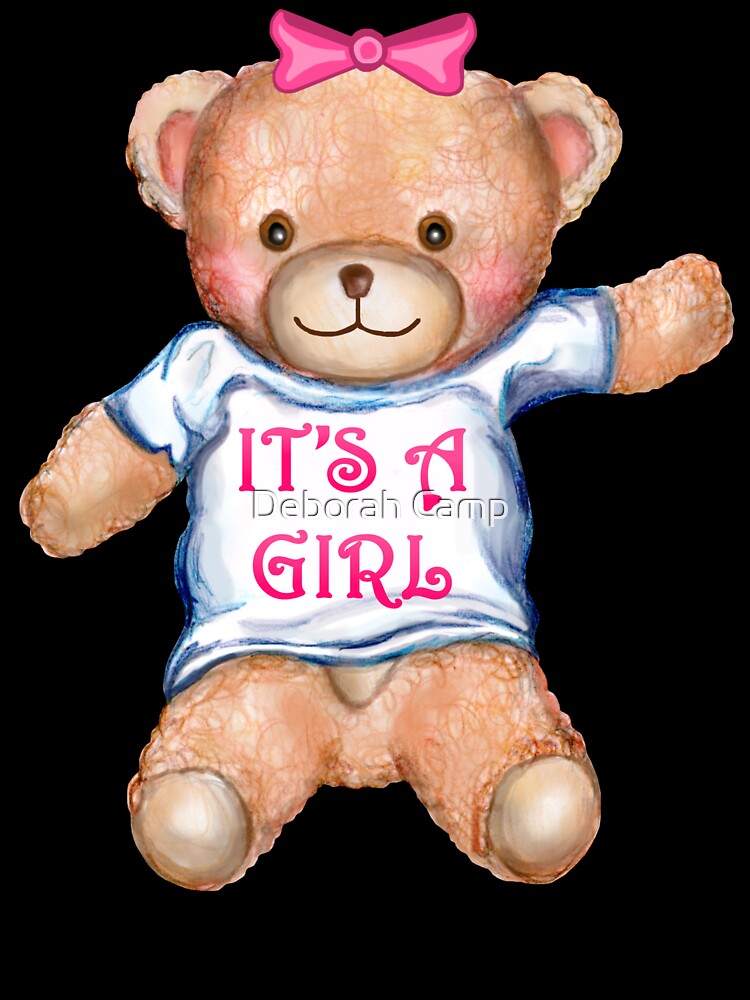 It's A Girl Teddy Bear Stuffed Animal by Deborah Camp