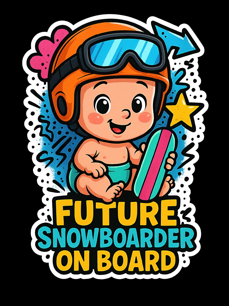 Future Snowboarder Baby On Board Car Art by Trendy Sticker & Merch Collection - Express Yourself