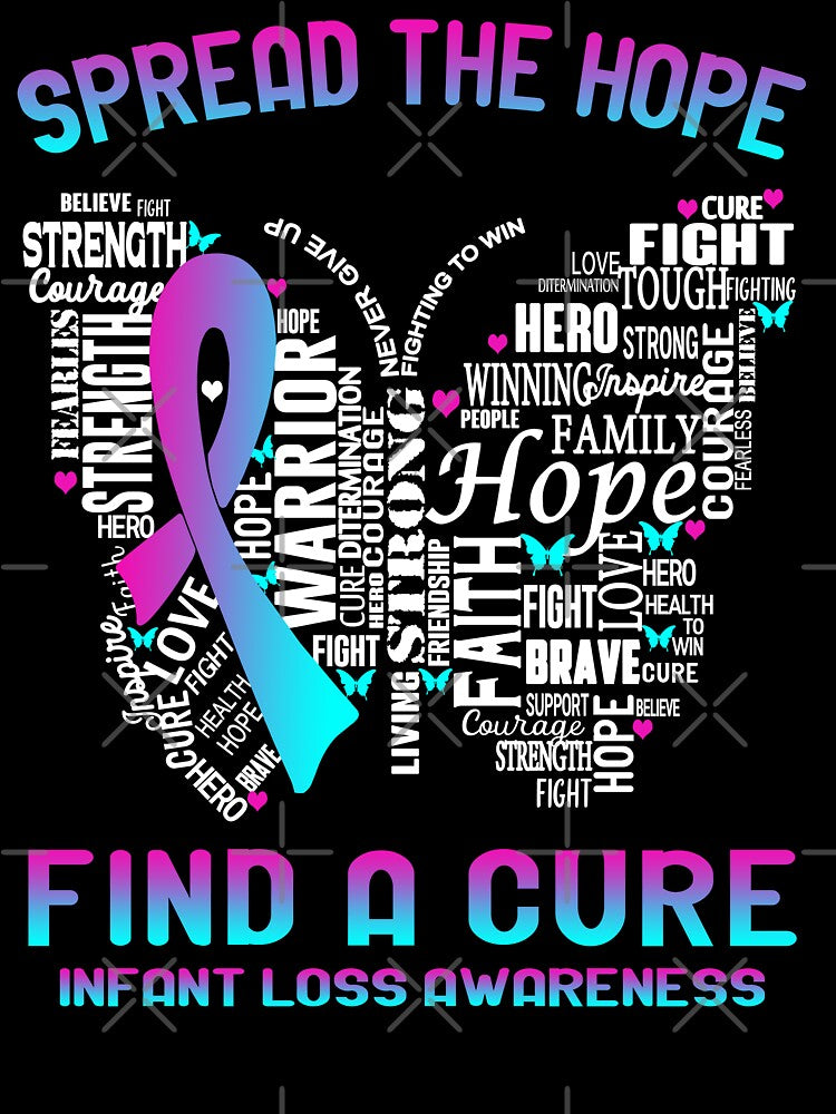 Butterfly Ribbon Spread The Hope Find A Cure Infant Loss Awareness by Tadmab