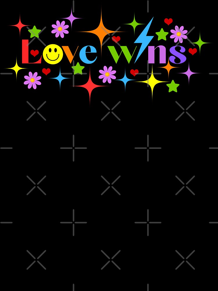 Love Wins Neon Retro Sparkle Y2K Graphic by Niji Hibana