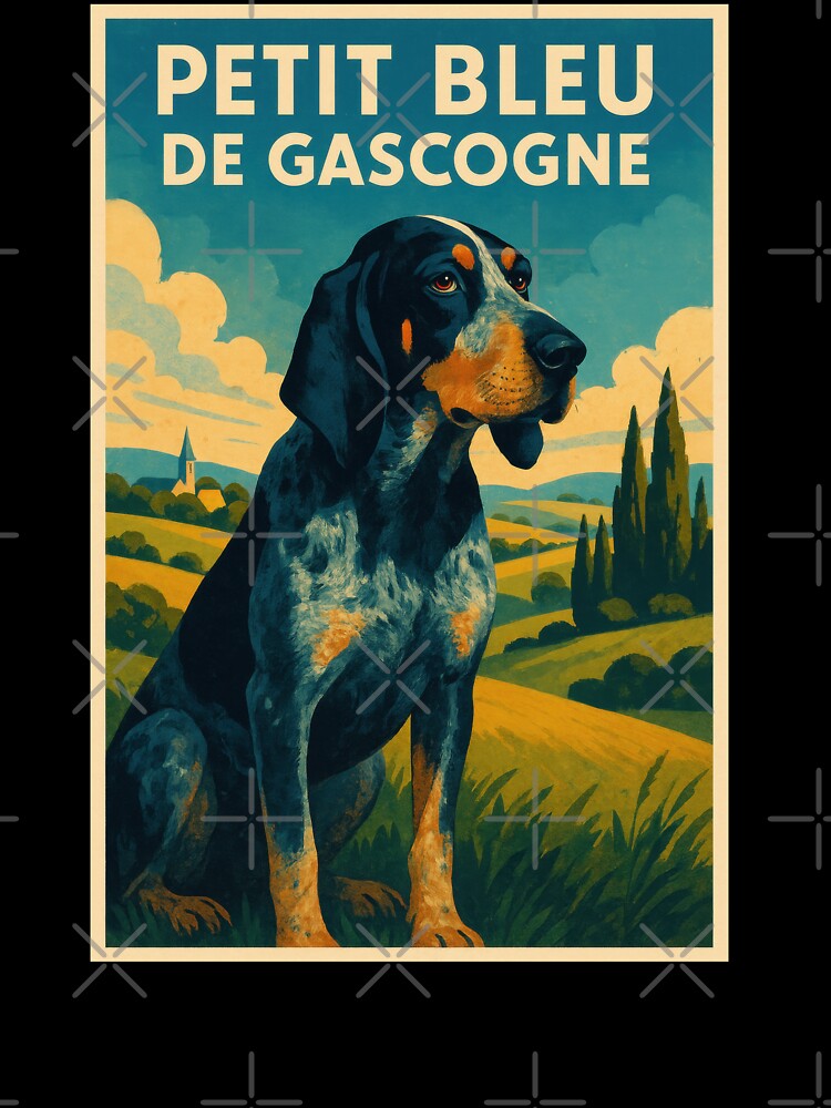 Petit Bleu de Gascogne Hound Art by Flying Doggo