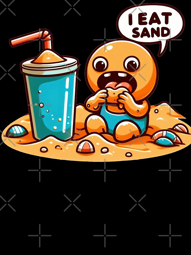 I Eat Sand Funny Beach Cartoon by Jolly-Drawings