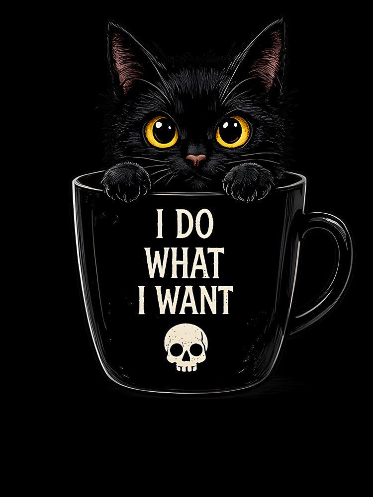 I Do What I Want Black Cat Funny Gothic Cat Halloween by herbwaters