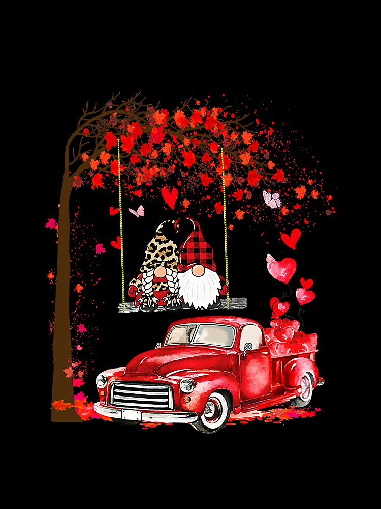 Funny Gnome Truck Valentines Day Red by Perrydad78