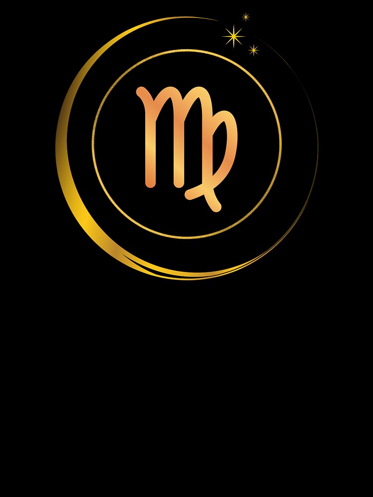 Minimalist Virgo Zodiac Sign Golden Moon Astrology Design by MadeByMira