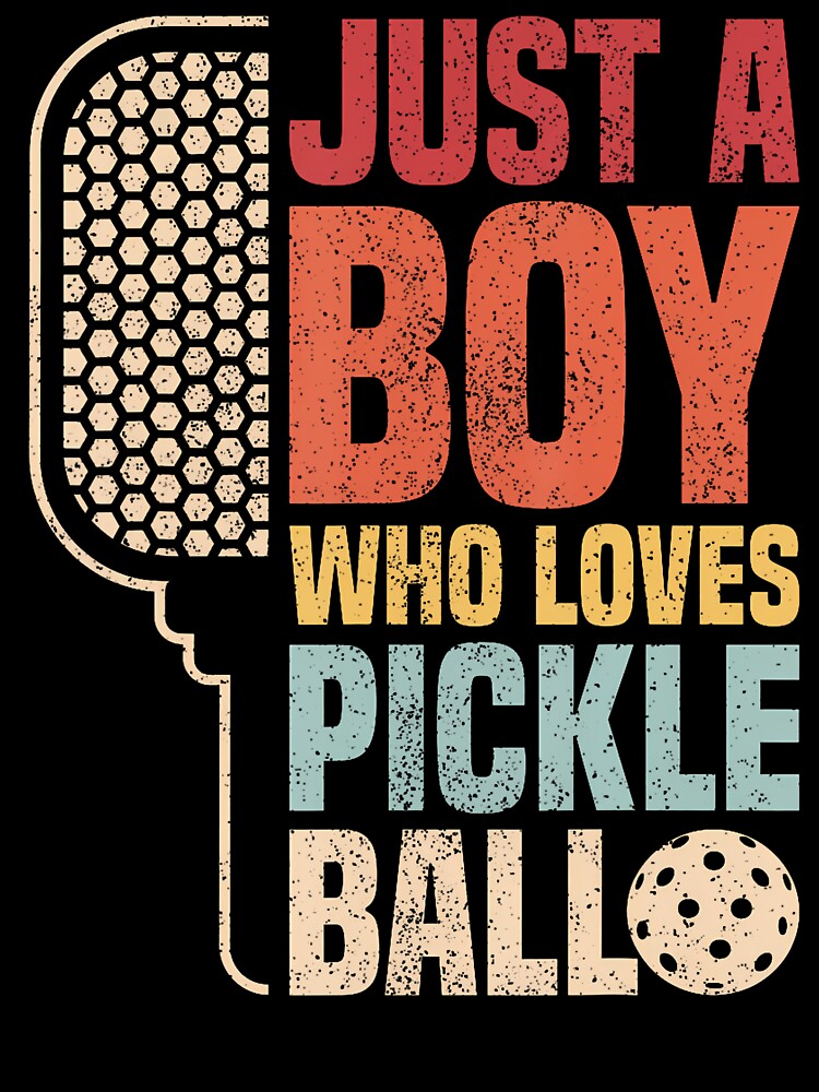Vintage Just A Boy Who Loves Pickleball Boys Kids Pickleball by LavetaCatherine