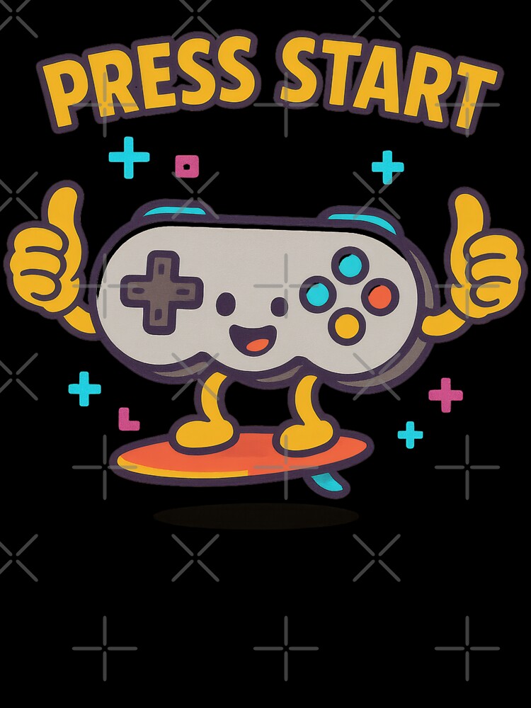 Press Start – Retro Game Controller Cartoon by AwesomeBeyondLimits