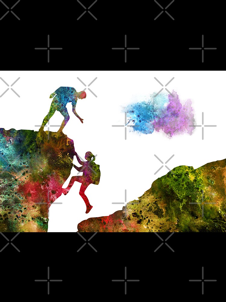 Mountain climbers couple, mountain climbers, watercolor mountain climbers by Rosaliartbook