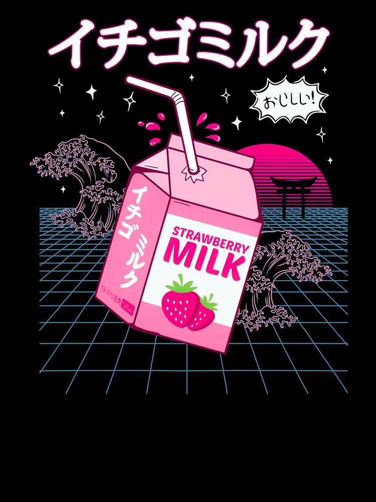 Vaporwave Aesthetic Art - Strawberry milk harajuku by Hitagivapor
