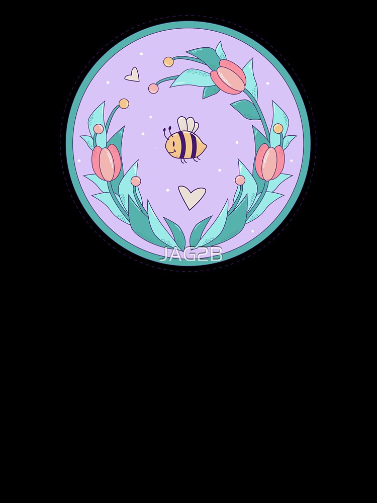 bee in crown of flowers by JAG2B