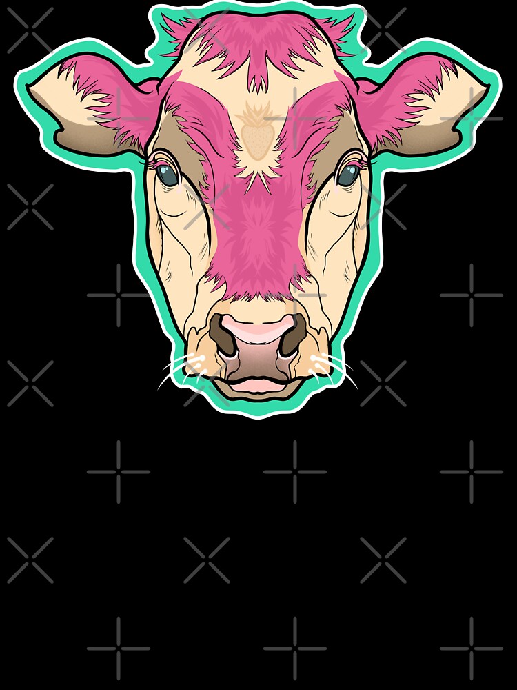 Strawberry cow symmetrical portrait style by IllustrateLaw