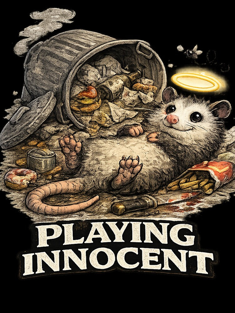 Playing Innocent Possum – Tiny Villains Series Funny Chaos Possum by MoodMinistry