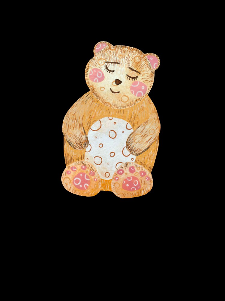 Bear orange pink textured a watercolor sketch black by Yana Mustafina | Boho Soulful Designs