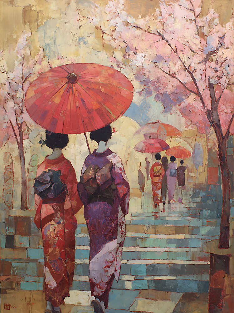 Vibrant Japanese Spring Festival Art by bapupa