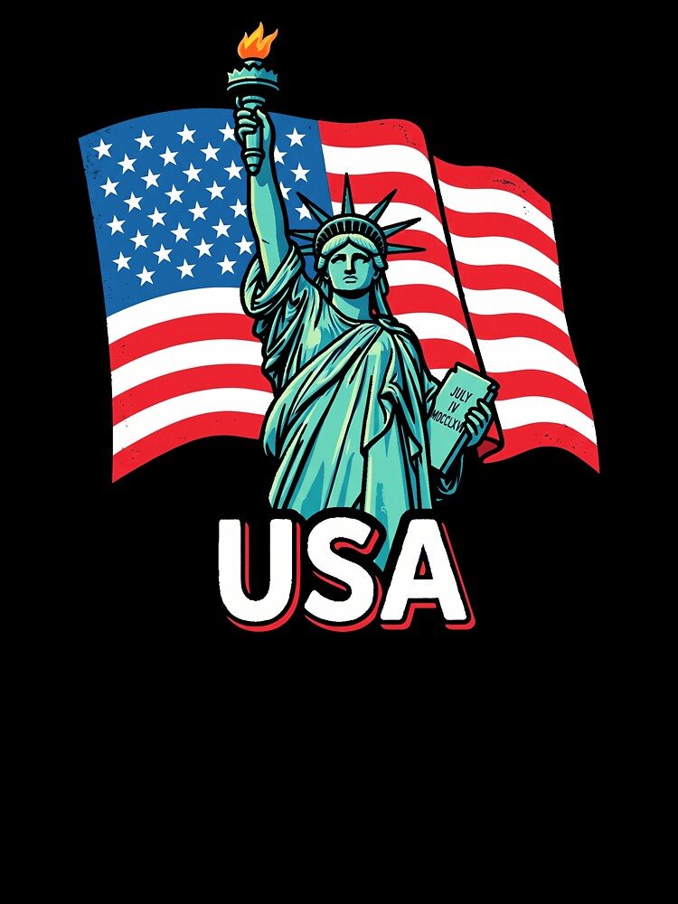 Patriotic USA Statue of Liberty and American Flag Graphic by Off-Road-Zone