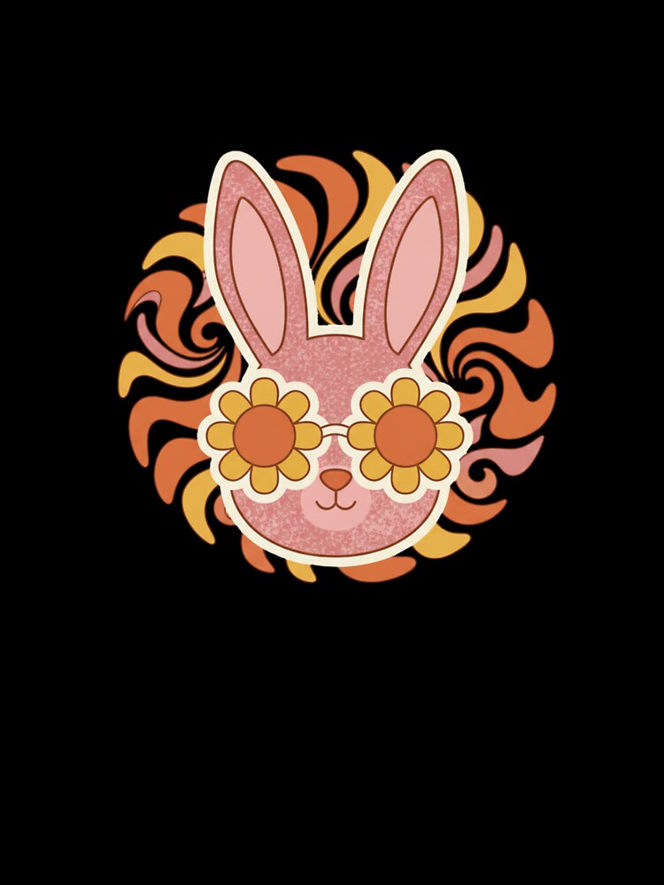 Stay Groovy Bunny - Retro 70s Easter Hippie Sticker by LaurannaDesign