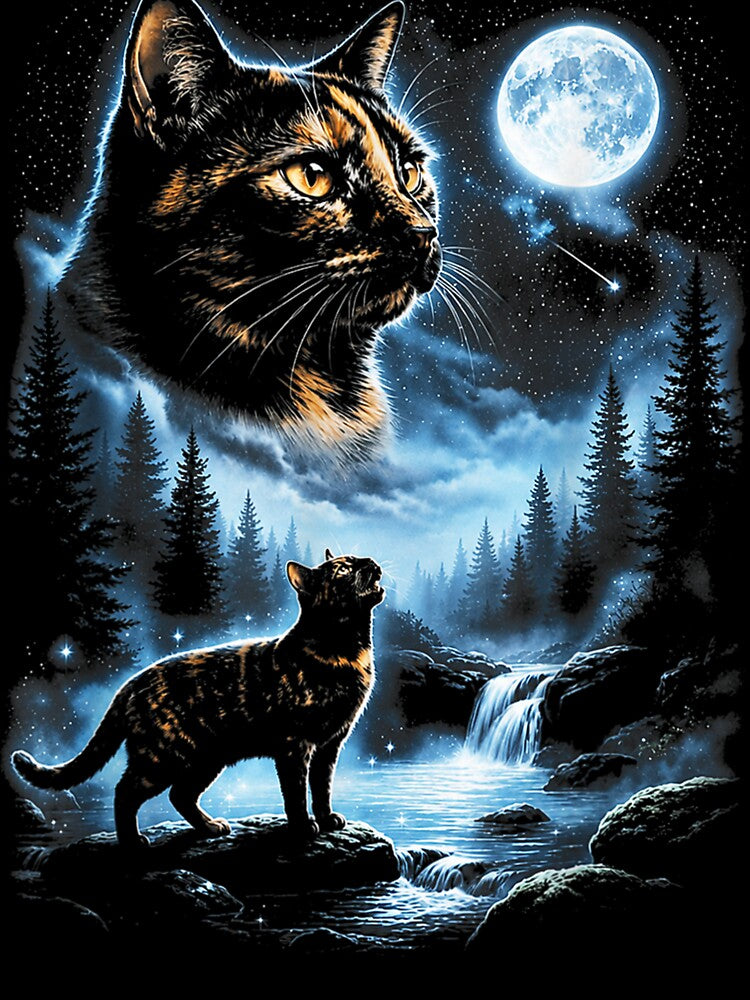 Tortoiseshell Cat Howling At Moon Celestial Parody by OMITTEROMINOUS