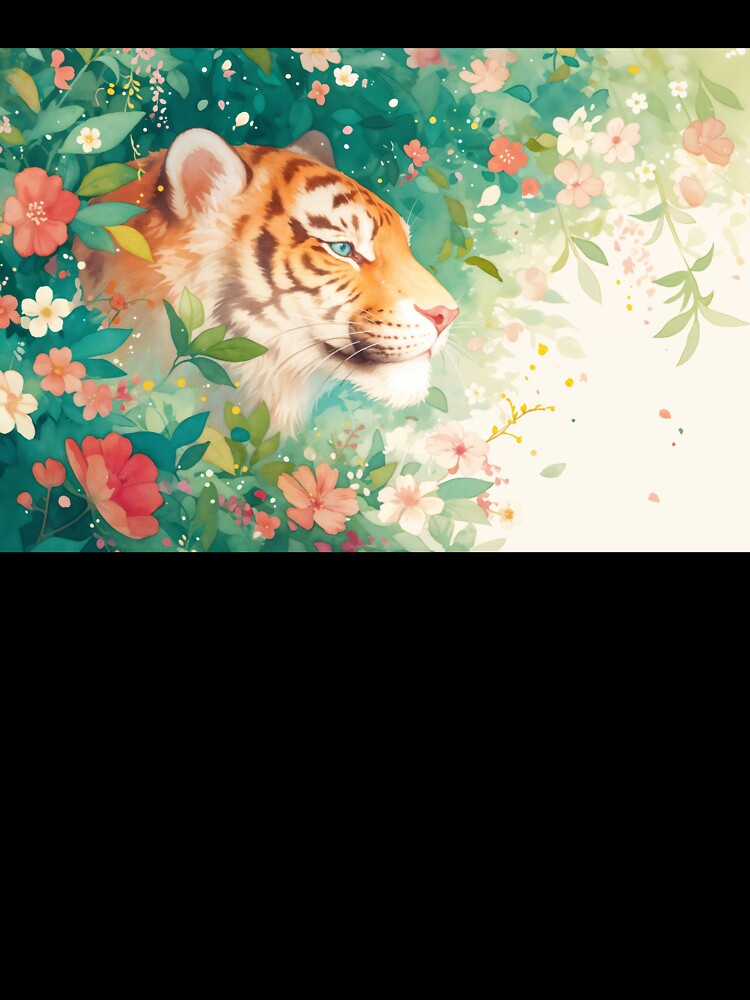 Tiger's Tranquil Retreat Among Blossoms by AshiraCreations