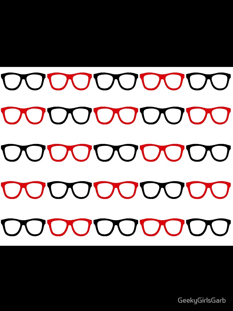 Black and Red Nerd Glasses by GeekyGirlsGarb