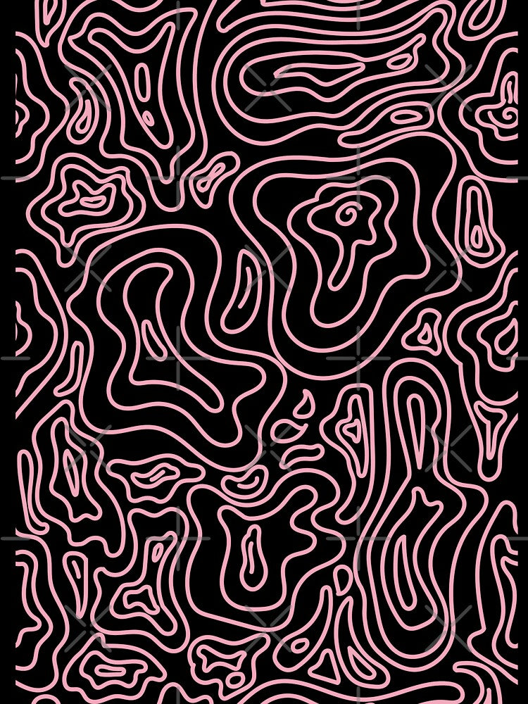 Groovy fun 70's pattern aesthetic pink + black by Ray Sánchez